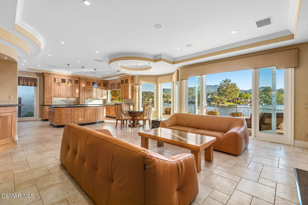 Modern Mediterranean lakeside home tour kitchen before