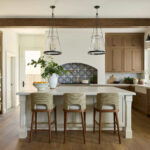 Modern Mediterranean lakeside home tour kitchen