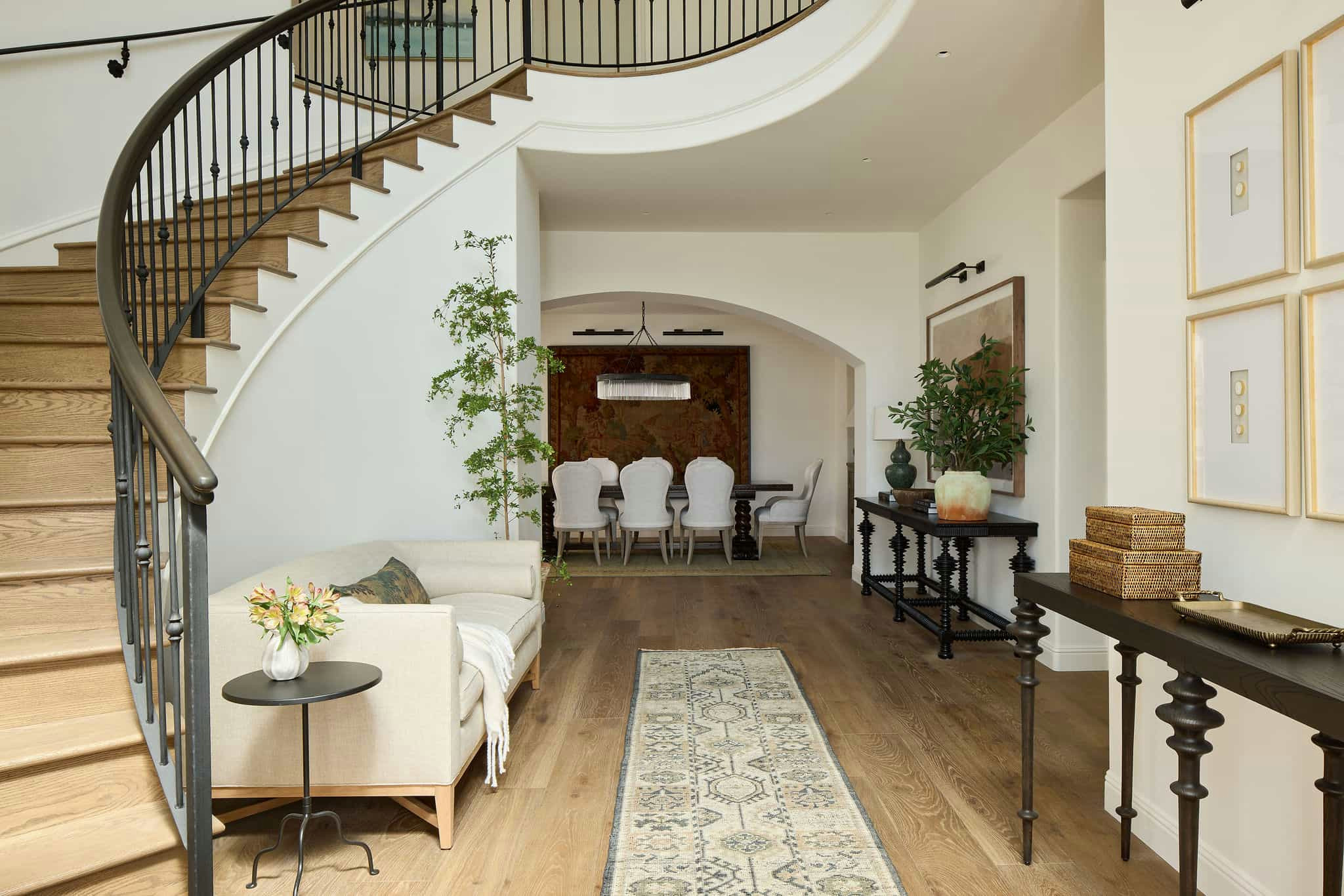 Modern Mediterranean lakeside home tour entryroom
