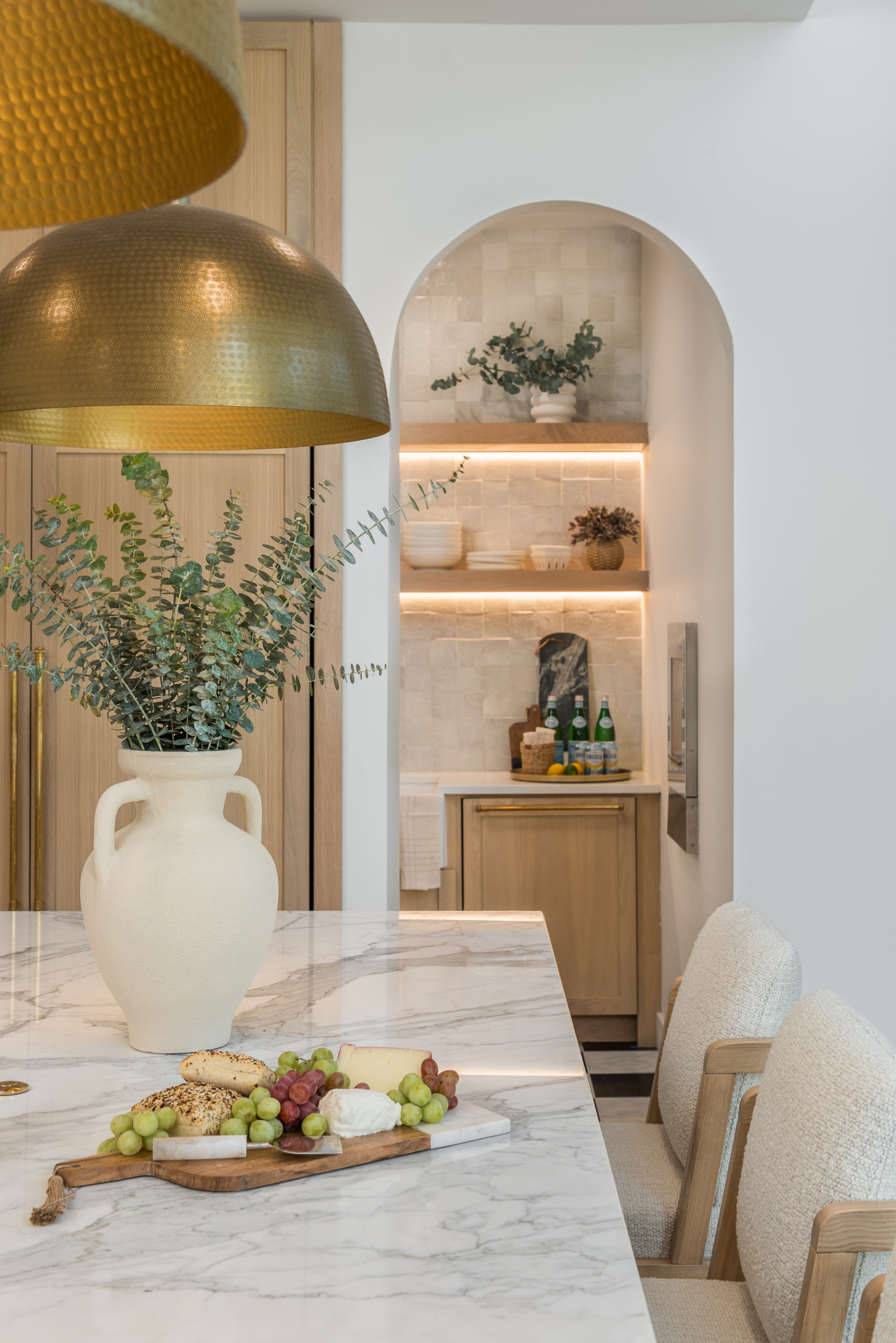 Shoreview Modern Transitional Home Tour featuring airy kitchen