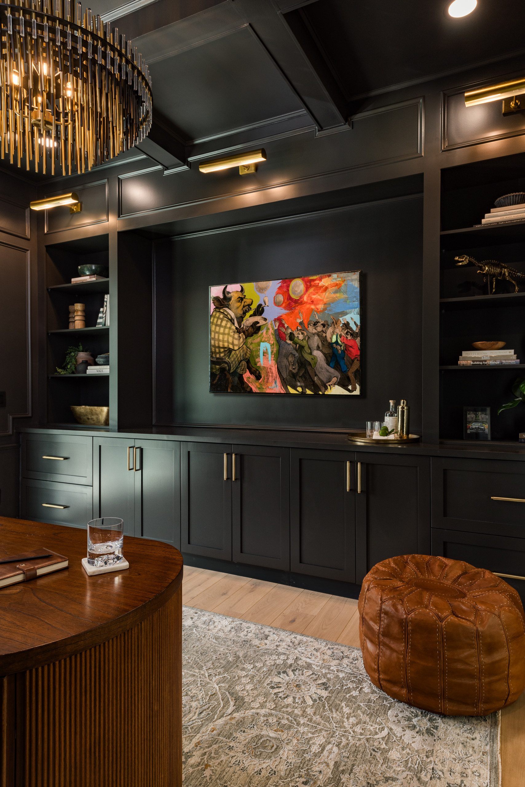 Shoreview Modern Transitional Home Tour featuring moody study