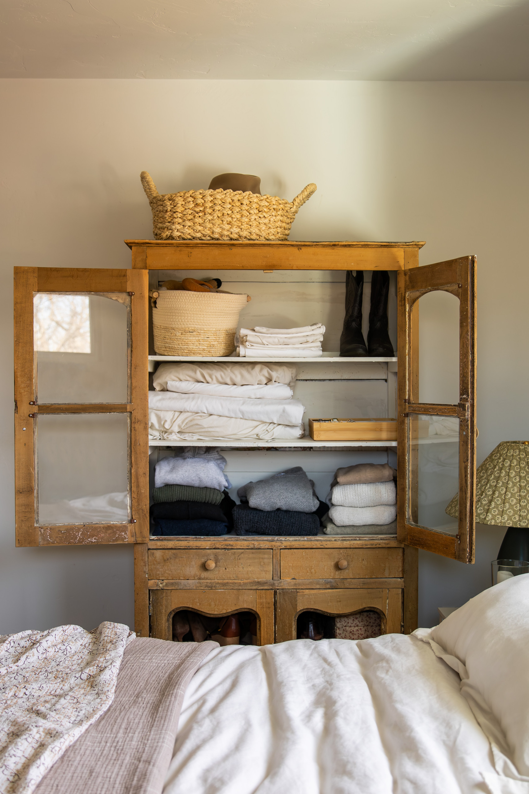 modern organic interiors showcased in home tour featuring a bedroom snapshot