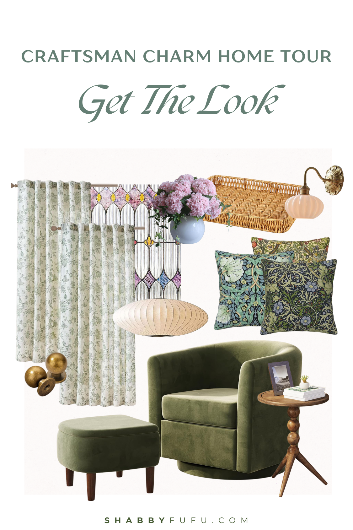 Pinterest collage with Amazon products inspired by the home tour featuring craftsman historic renovation in LA in modern heritage style