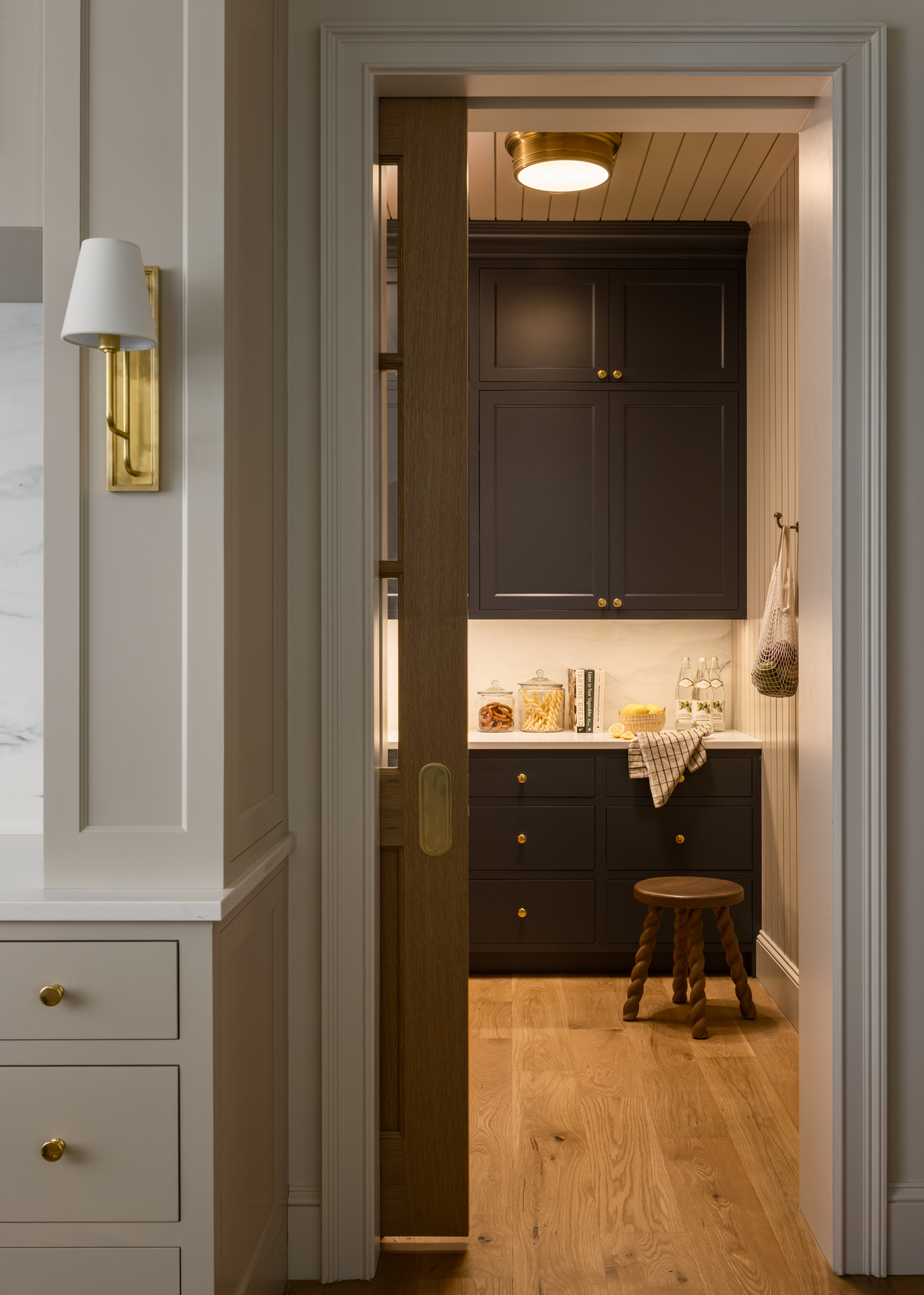 Kitchen featured in Lee Boulevard Home Tour as an example of a Historic Home Renovation with a transitional modern heritage style.