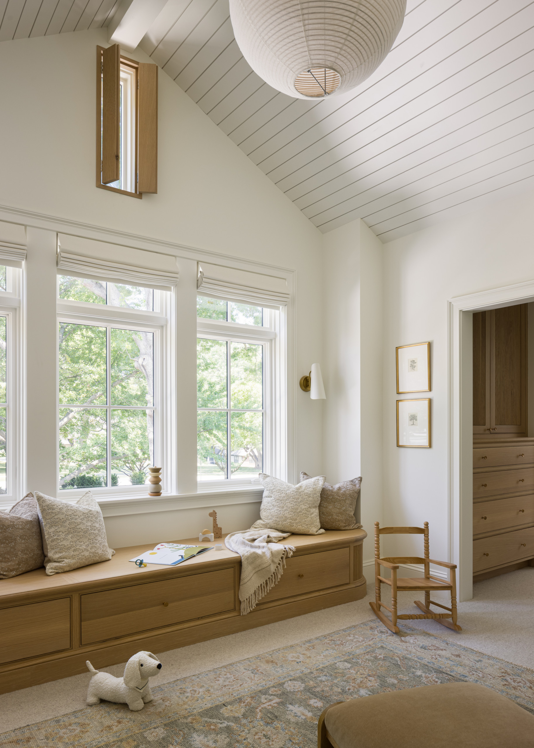 Family room featured in Lee Boulevard Home Tour as an example of a Historic Home Renovation with a transitional modern heritage style.