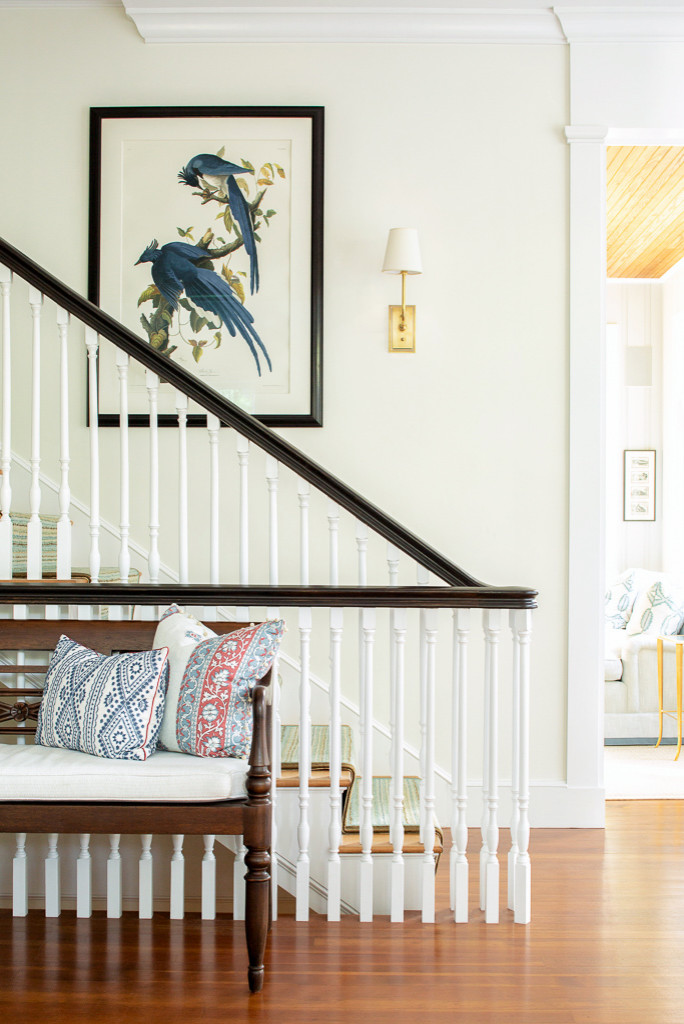 Coastal home tour featuring beach house interiors with a modern take on traditional style fwaturing a entry