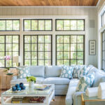 Coastal home tour featuring beach house interiors with a modern take on traditional style fwaturing a suroom