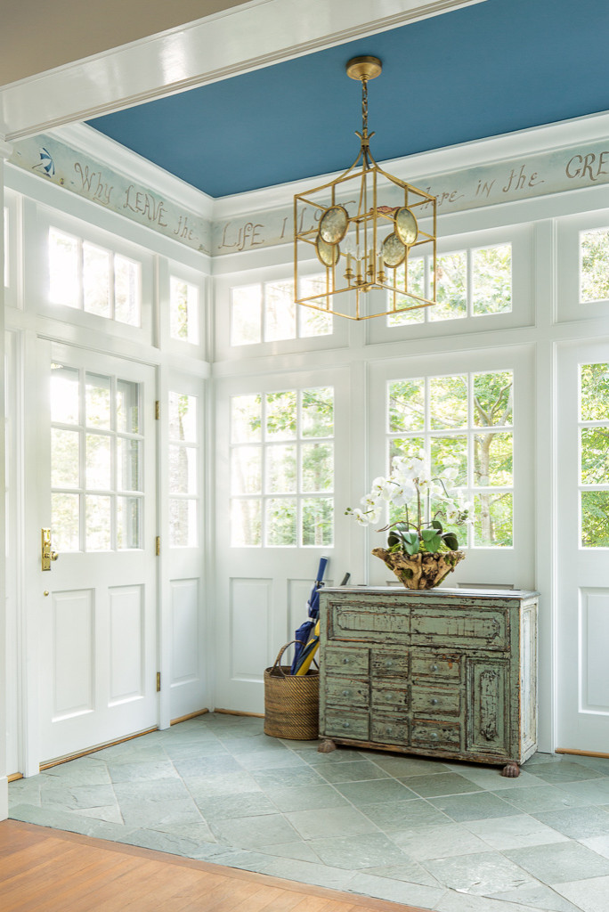 Coastal home tour featuring beach house interiors with a modern take on traditional style fwaturing a entry