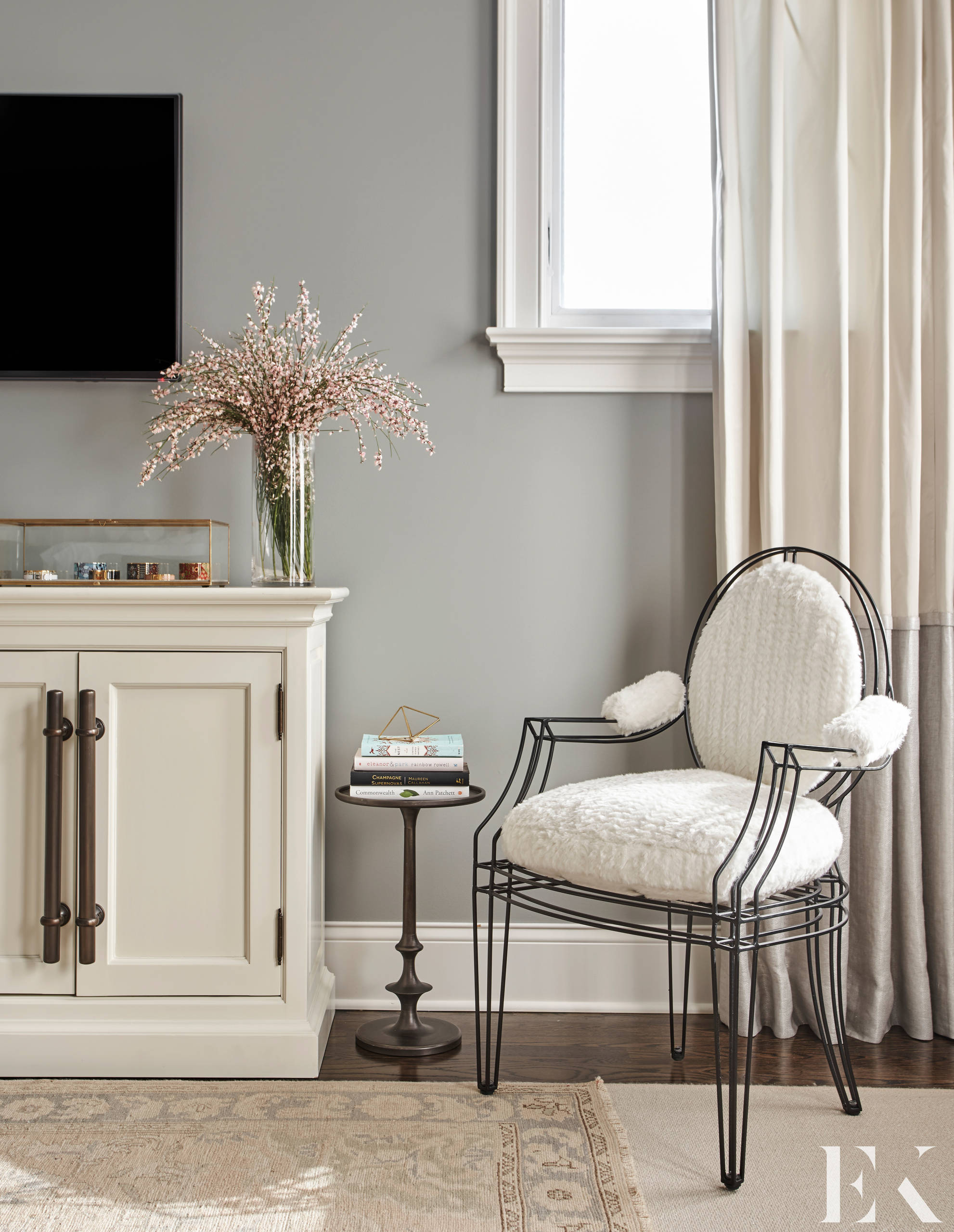 Family home tour featuring a glam contemporary main bedroom with mix of neutral color palettes with cozy home decor