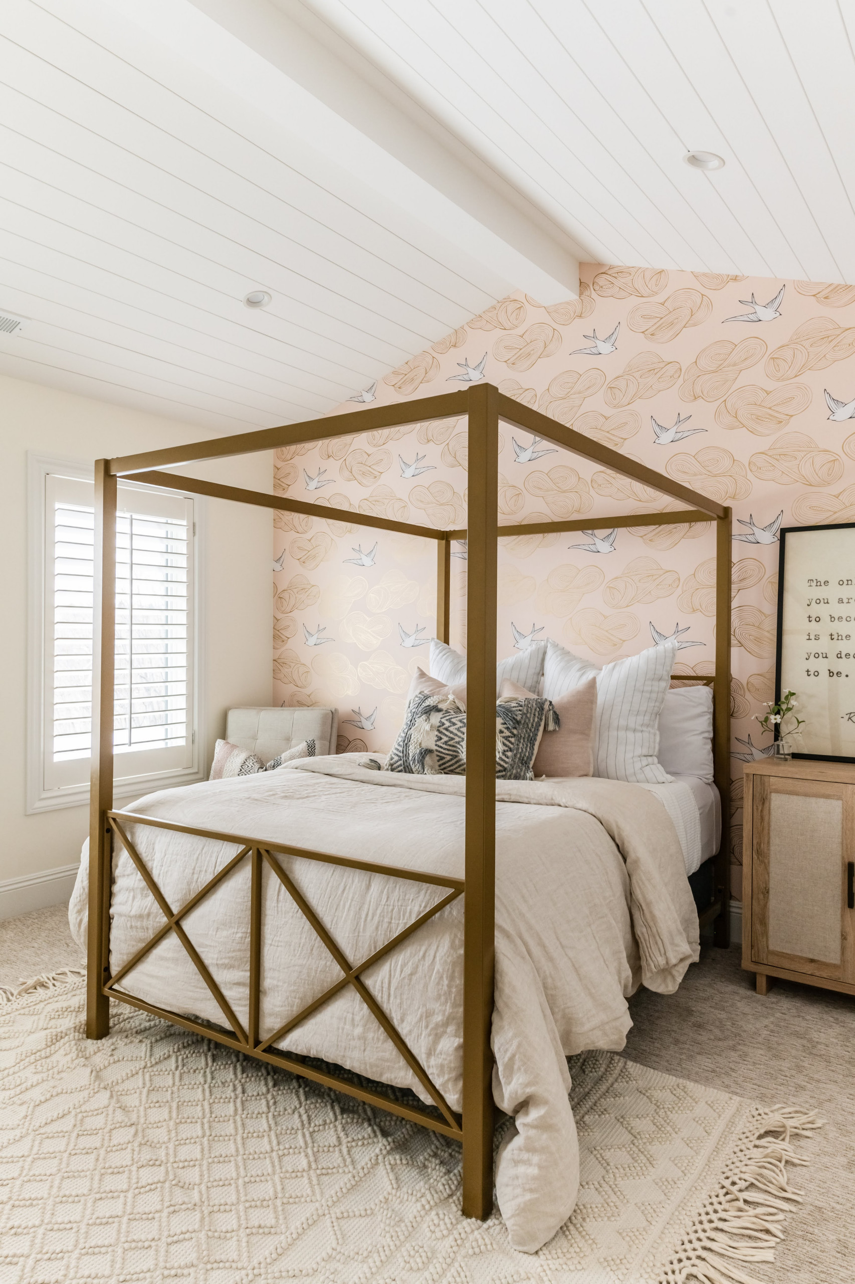 Home tour featuring draper refresh house bedroom in transitional home design