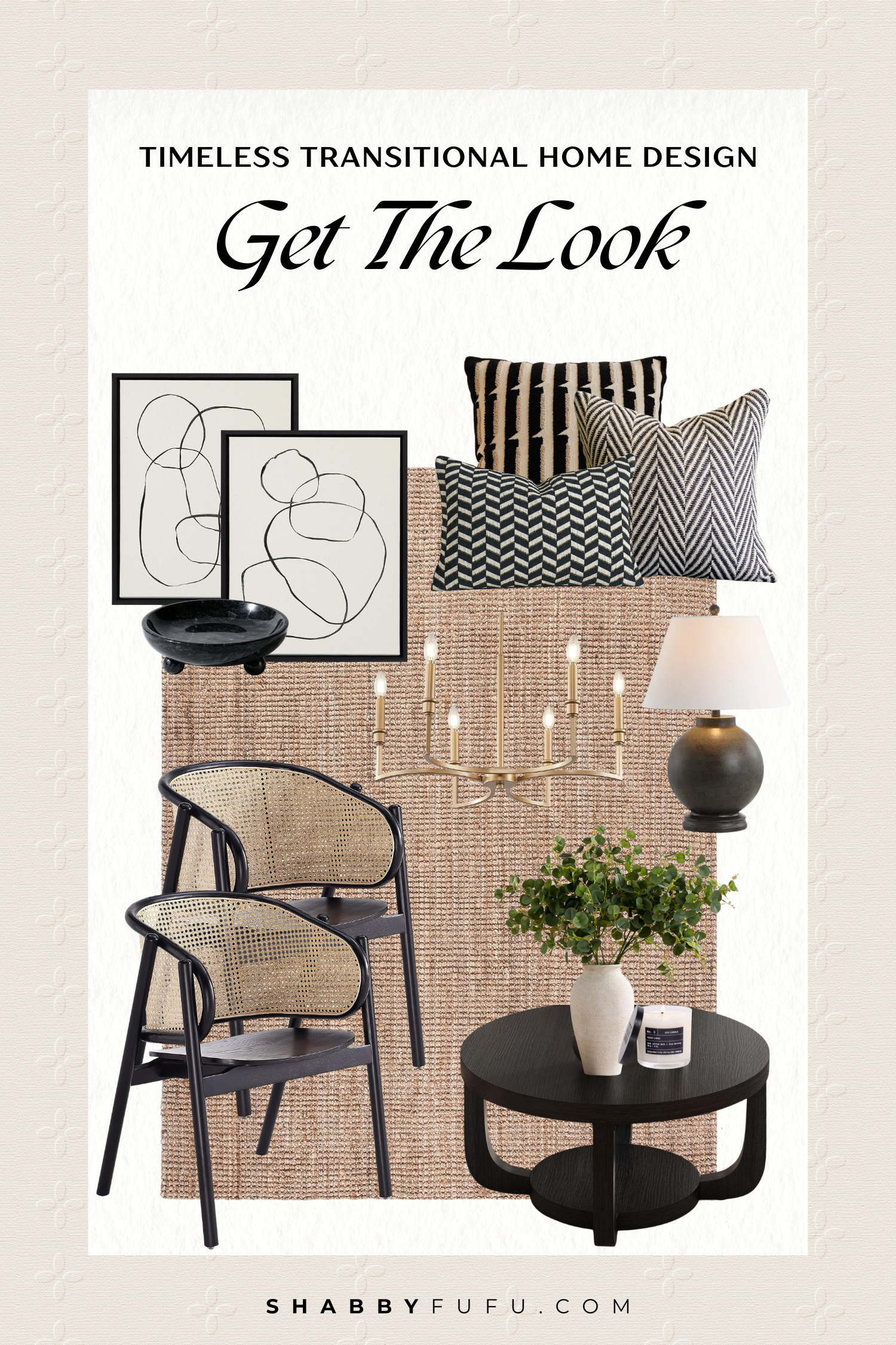 LTK collage featuring Amazon decor products inspired by a transitional home tour
