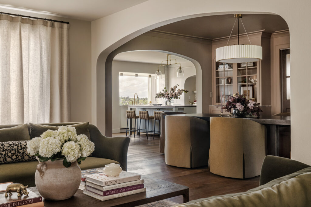 Sophisticated modern traditional home tour featuring the timeless Vista project designed by Jessica Nelson Design featuring a living room.