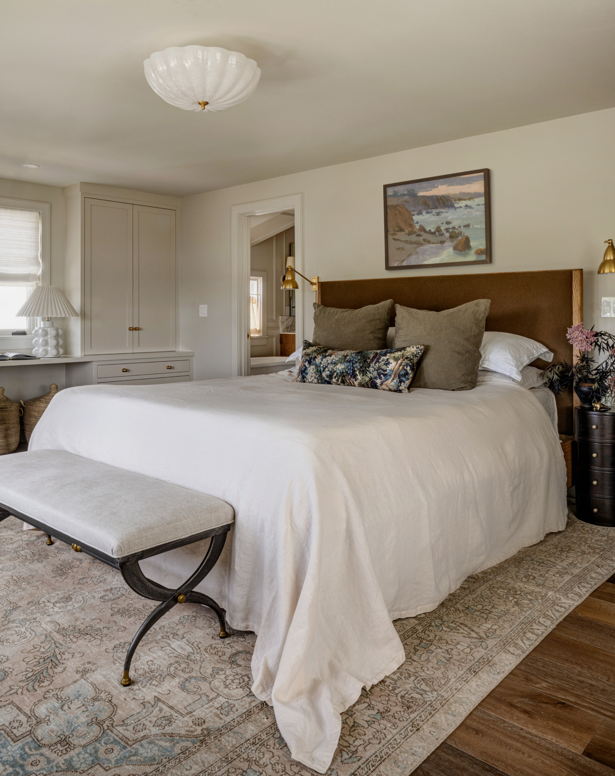 Sophisticated modern traditional home tour featuring the timeless Vista project designed by Jessica Nelson Design featuring a main bedroom
