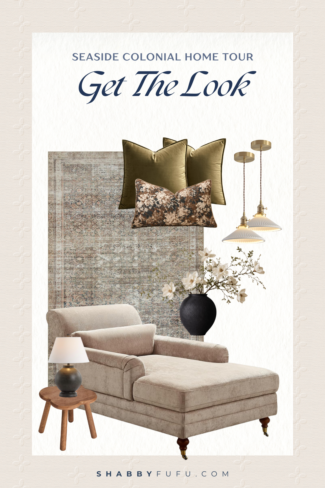 LTK collage featuring Amazon decor products inspired by Seaside Colonial home tour"