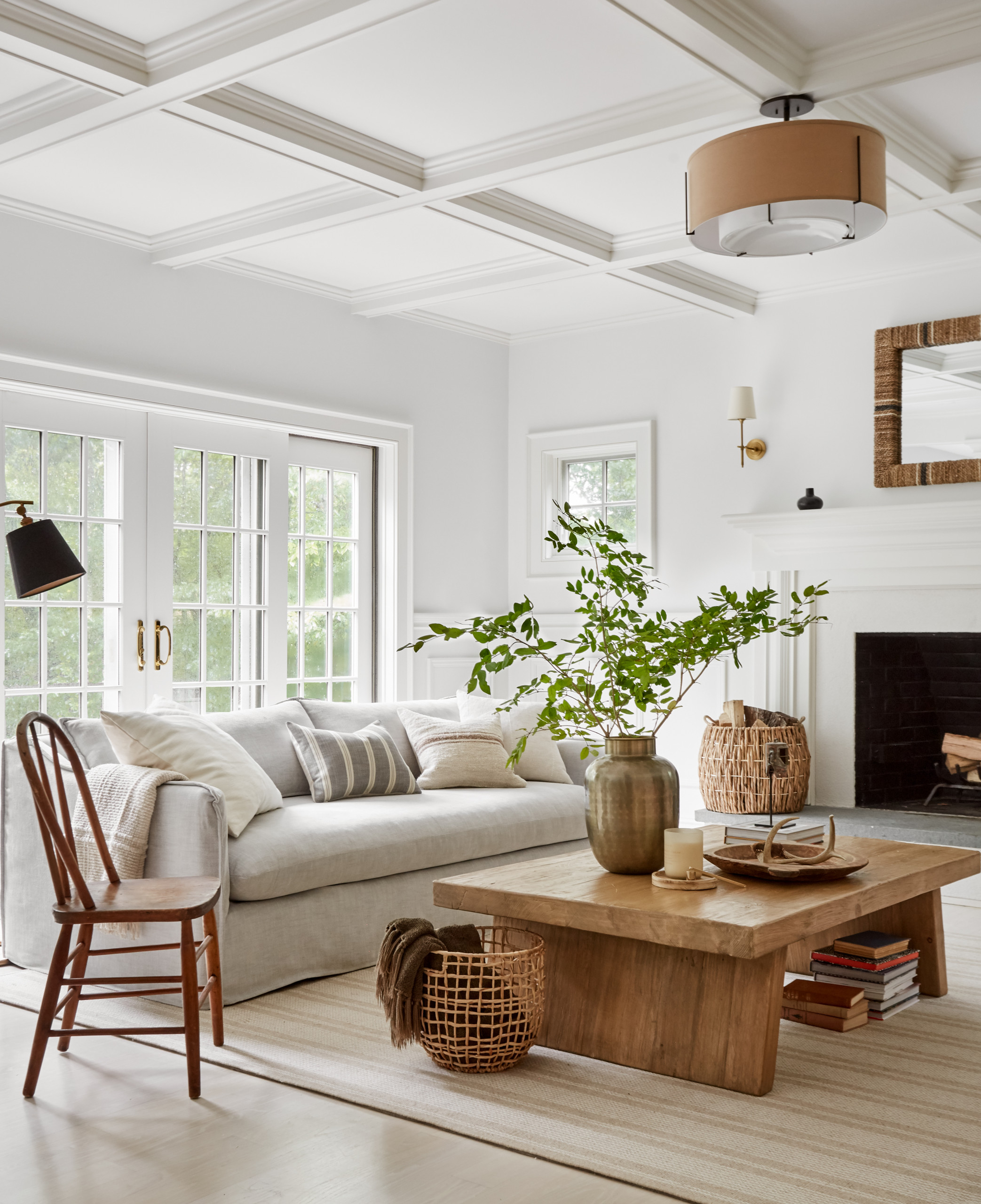 Coastal living room part of the Sag Harbor Full Home Renovation Home Tour