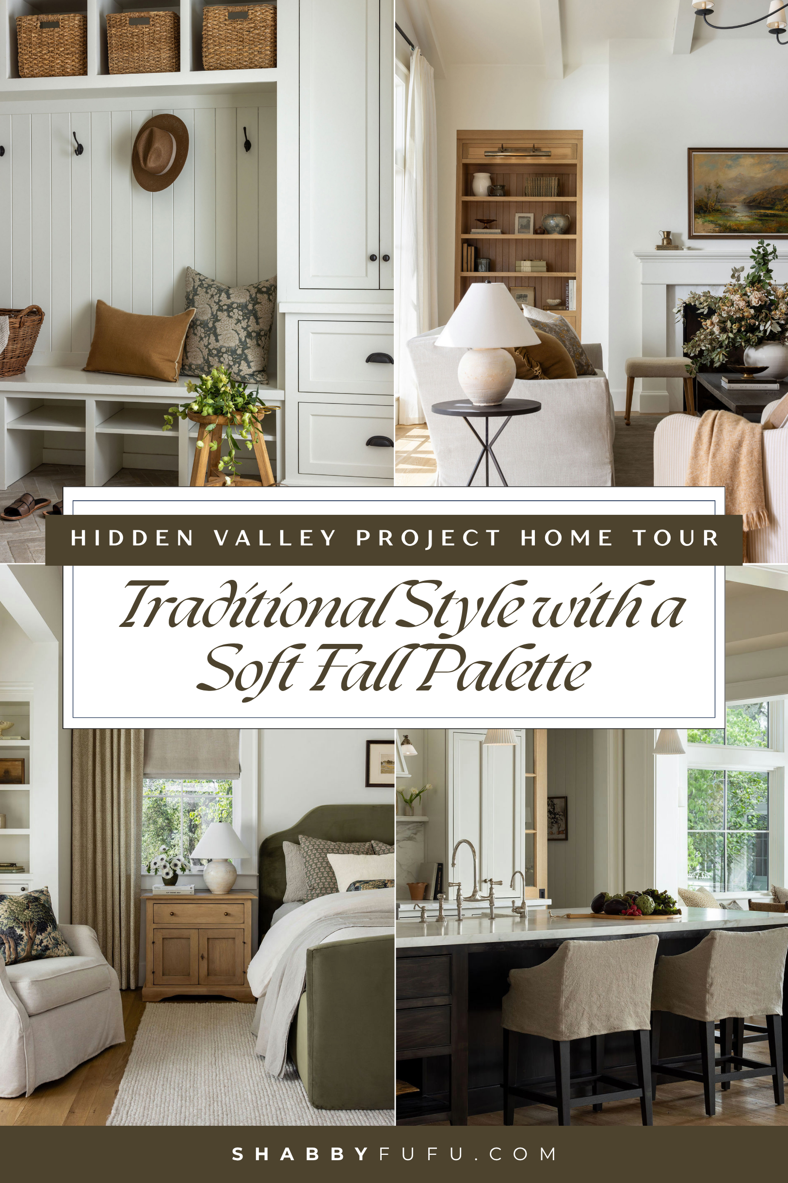 Pinterest collage featuring home tour titled Hidden Valley Project