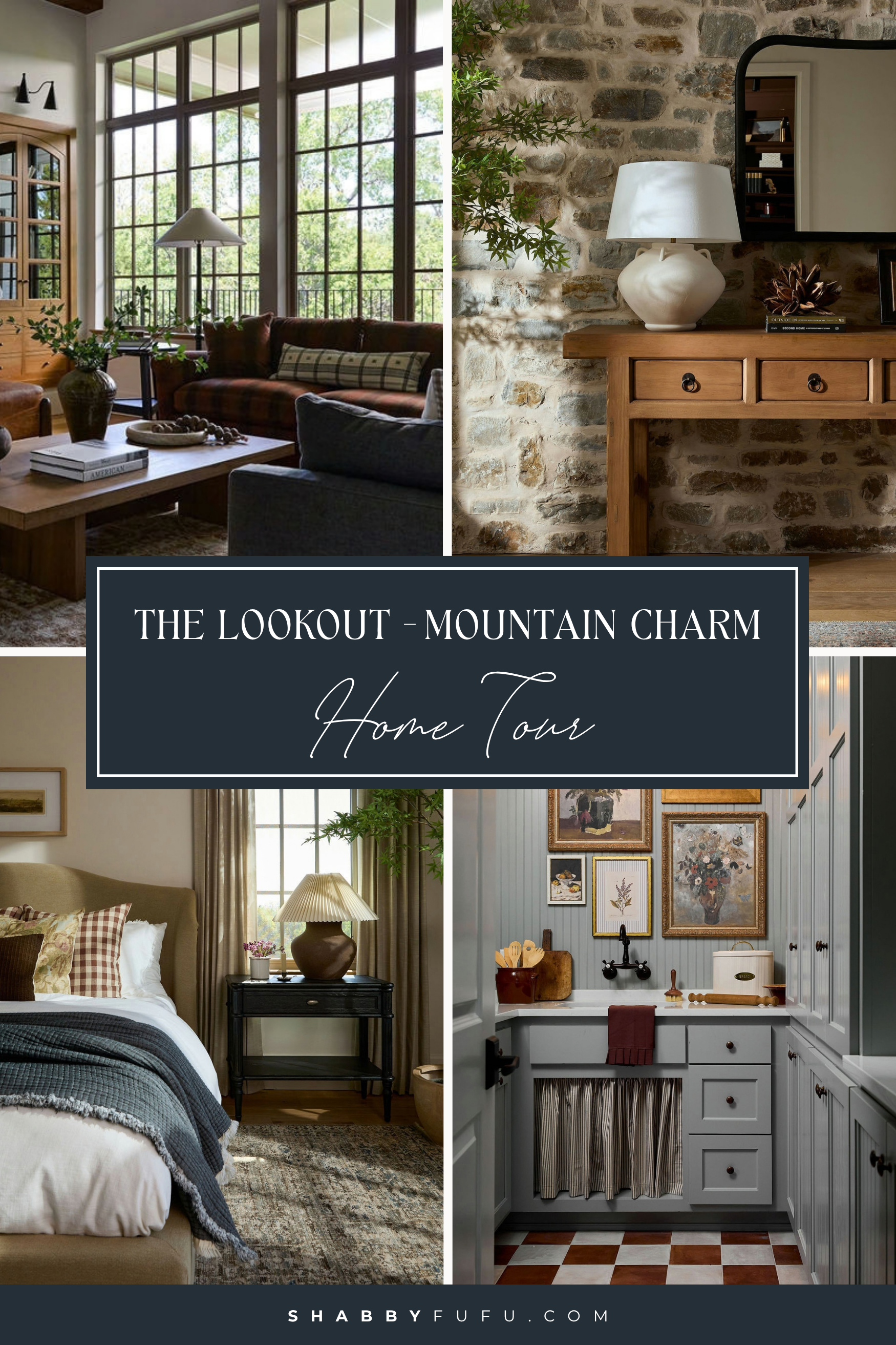 Collage Mountain home tour titled "The Lookout Mountain Home Tour"